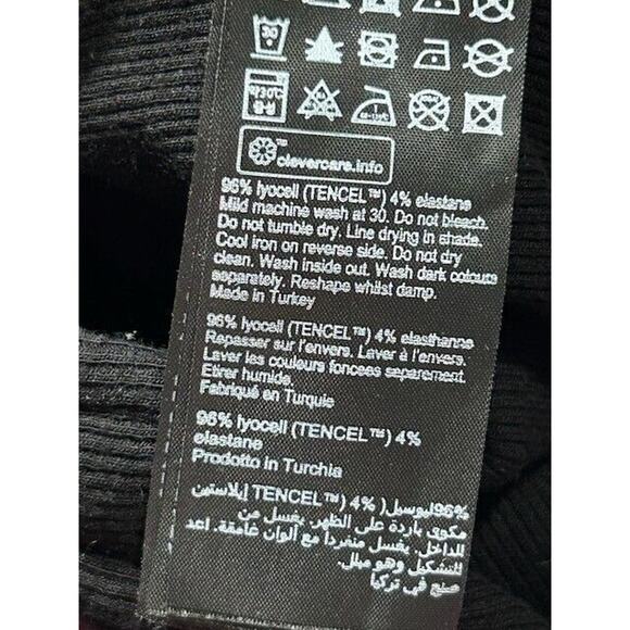 All Saints Womens Jamie Bodysuit Sleeveless High Neck Racerback Ribbed Black 6 - Picture 4 of 8